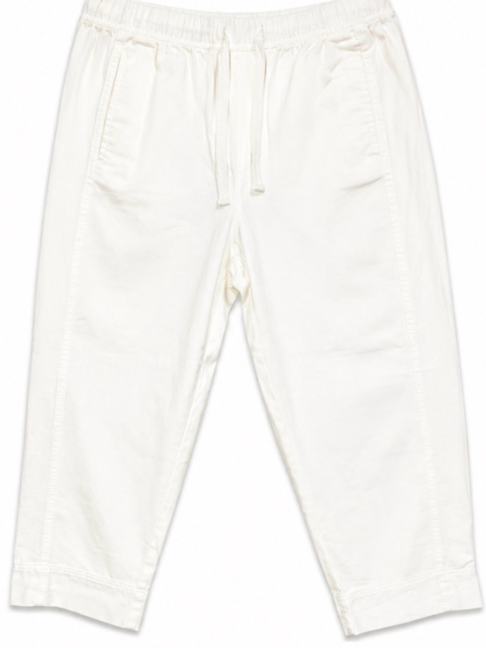 ZARA Women’s White Cotton Pull-On Pants Size L Relaxed Fit Drawstring NWOT - Picture 2 of 13